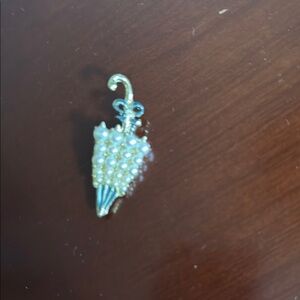 Gold and White Umbrella Pendant